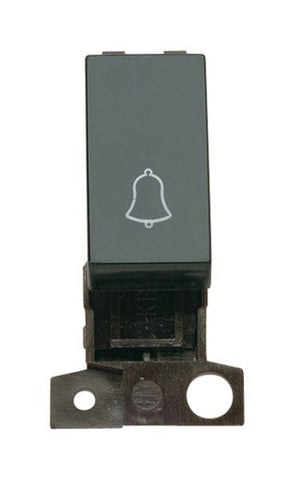 Minigrid & Modules Minigrid Plastic 1 Way 10A Retractive Switch Module “bell” - Black