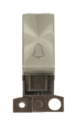 Minigrid & Modules Minigrid Ingot 1 Way Retractive Ingot 10A Switch ‘bell’ - Brushed Stainless Steel