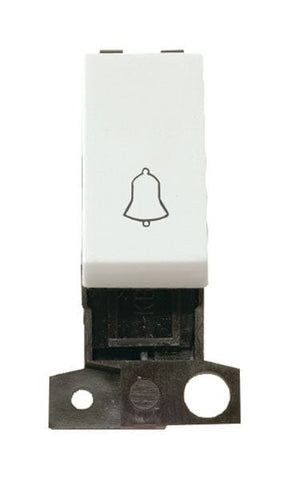 Minigrid & Modules Minigrid Plastic 1 Way 10A Retractive Switch Module “bell” - Click White
