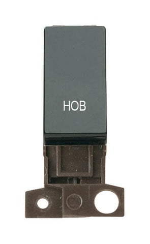 Minigrid & Modules Minigrid Plastic Printed 13A Resistive 10AX DP Switch - Black - Hob