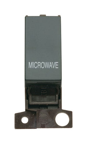 Minigrid & Modules Minigrid Plastic Printed 13A Resistive 10AX DP Switch - Black - Microwave