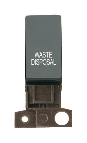 Minigrid & Modules Minigrid Plastic Printed 13A Resistive 10AX DP Switch - Black - Waste Disposal