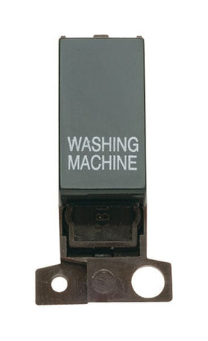 Minigrid & Modules Minigrid Plastic Printed 13A Resistive 10AX DP Switch - Black - Washing Machine