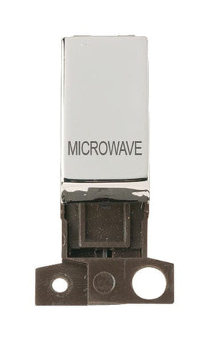 Minigrid & Modules Minigrid Ingot Printed 13A Resistive 10AX DP Switch - Chrome - Microwave