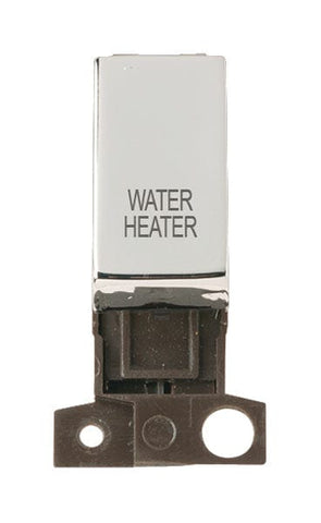 Minigrid & Modules Minigrid Ingot Printed 13A Resistive 10AX DP Switch - Chrome - Water Heater