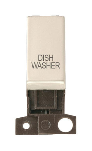 Minigrid & Modules Minigrid Ingot Printed 13A Resistive 10AX DP Switch - Pearl Nickel - Dish Washer
