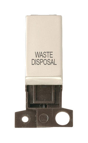 Minigrid & Modules Minigrid Ingot Printed 13A Resistive 10AX DP Switch - Pearl Nickel - Waste Disposal