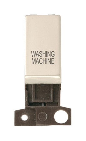 Minigrid & Modules Minigrid Ingot Printed 13A Resistive 10AX DP Switch - Pearl Nickel - Washing Machine