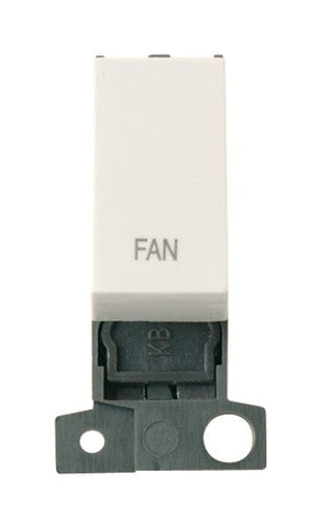 Minigrid & Modules Minigrid Plastic Printed 13A Resistive 10AX DP Switch - Polar White - Fan