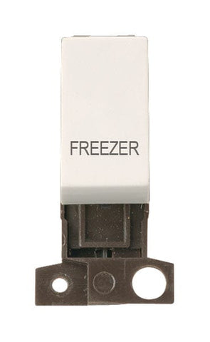 Minigrid & Modules Minigrid Plastic Printed 13A Resistive 10AX DP Switch - Polar White - Freezer