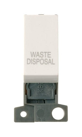 Minigrid & Modules Minigrid Plastic Printed 13A Resistive 10AX DP Switch - Polar White - Waste Disposal