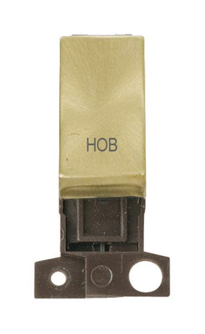 Minigrid & Modules Minigrid Ingot Printed 13A Resistive 10AX DP Switch - Satin Brass - Hob