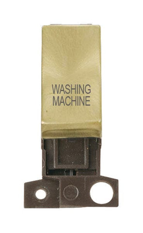 Minigrid & Modules Minigrid Ingot Printed 13A Resistive 10AX DP Switch - Satin Brass - Washing Machine