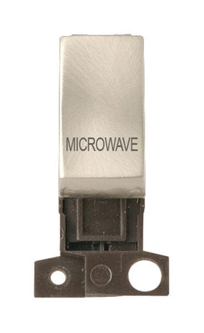 Minigrid & Modules Minigrid Ingot Printed 13A Resistive 10AX DP Switch - Satin Chrome - Microwave