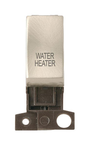 Minigrid & Modules Minigrid Ingot Printed 13A Resistive 10AX DP Switch - Satin Chrome - Water Heater