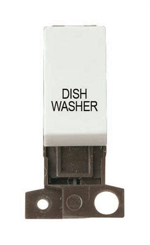 Minigrid & Modules Minigrid Plastic Printed 13A Resistive 10AX DP Switch - Click White - Dish Washer