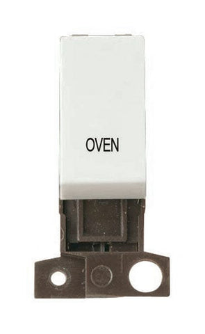 Minigrid & Modules Minigrid Plastic Printed 13A Resistive 10AX DP Switch - Click White - Oven