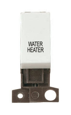Minigrid & Modules Minigrid Plastic Printed 13A Resistive 10AX DP Switch - Click White - Water Heater