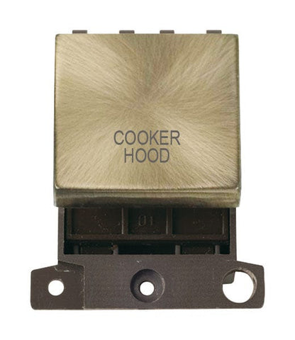 Minigrid & Modules Minigrid Ingot Printed 20A DP Ingot Switch - Antique Brass - Cooker Hood