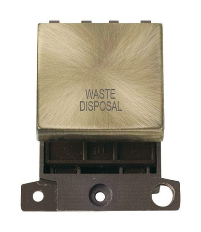 Minigrid & Modules Minigrid Ingot Printed 20A DP Ingot Switch - Antique Brass - Waste Disposal