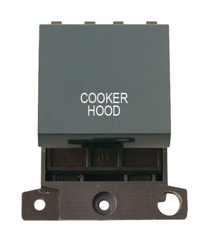 Minigrid & Modules Minigrid Plastic Printed 20A DP Switch - Black - Cooker Hood