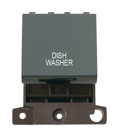 Minigrid & Modules Minigrid Plastic Printed 20A DP Switch - Black - Dish Washer