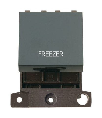 Minigrid & Modules Minigrid Plastic Printed 20A DP Switch - Black - Freezer