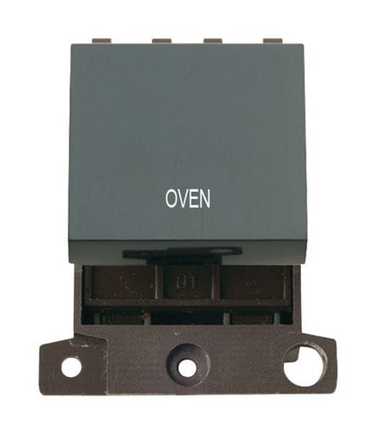 Minigrid & Modules Minigrid Plastic Printed 20A DP Switch - Black - Oven