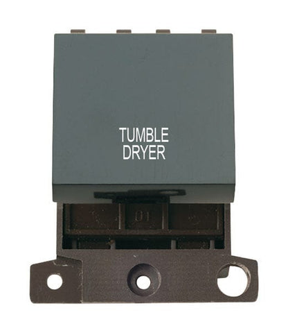 Minigrid & Modules Minigrid Plastic Printed 20A DP Switch - Black - Tumble Dryer