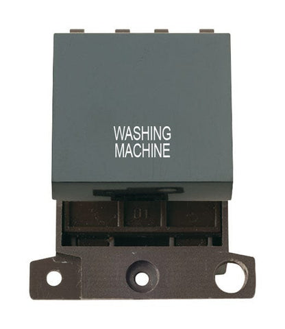 Minigrid & Modules Minigrid Plastic Printed 20A DP Switch - Black - Washing Machine
