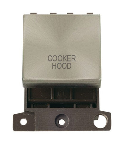 Minigrid & Modules Minigrid Ingot Printed 20A DP Ingot Switch - Brushed Stainless Steel - Cooker Hood
