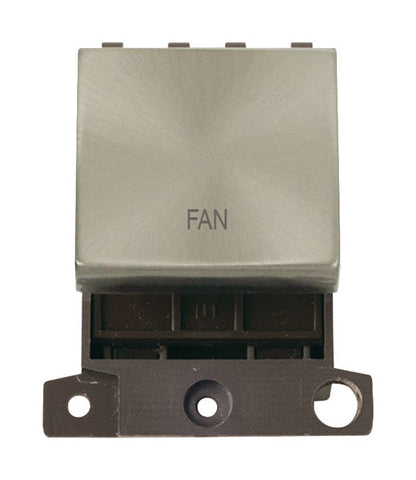Minigrid & Modules Minigrid Ingot Printed 20A DP Ingot Switch - Brushed Stainless Steel - Fan