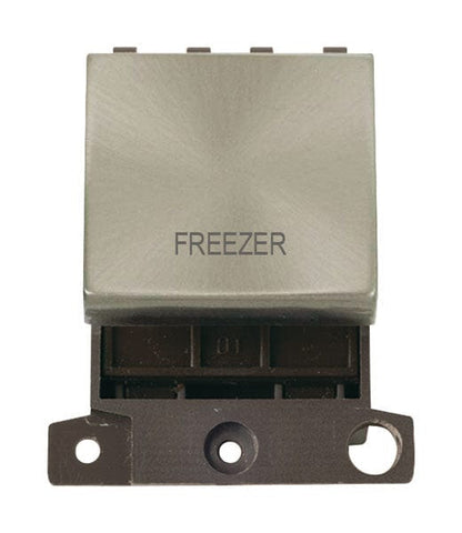 Minigrid & Modules Minigrid Ingot Printed 20A DP Ingot Switch - Brushed Stainless Steel - Freezer