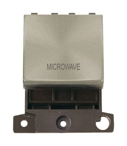 Minigrid & Modules Minigrid Ingot Printed 20A DP Ingot Switch - Brushed Stainless Steel - Microwave