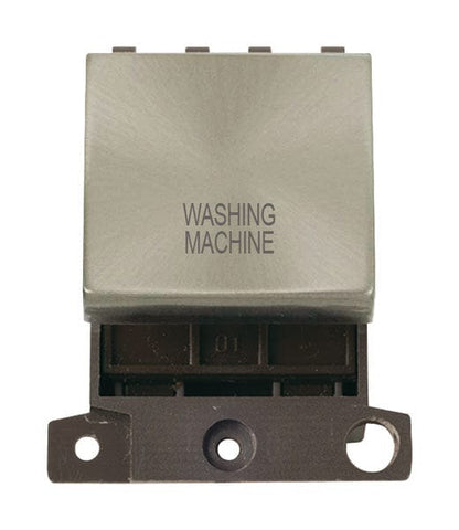 Minigrid & Modules Minigrid Ingot Printed 20A DP Ingot Switch - Brushed Stainless Steel - Washing Machine
