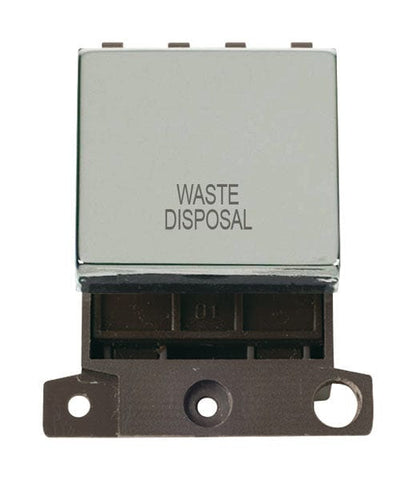 Minigrid & Modules Minigrid Ingot Printed 20A DP Ingot Switch - Chrome - Waste Disposal