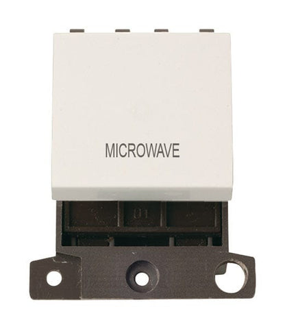 Minigrid & Modules Minigrid Plastic Printed 20A DP Switch - Polar White - Microwave