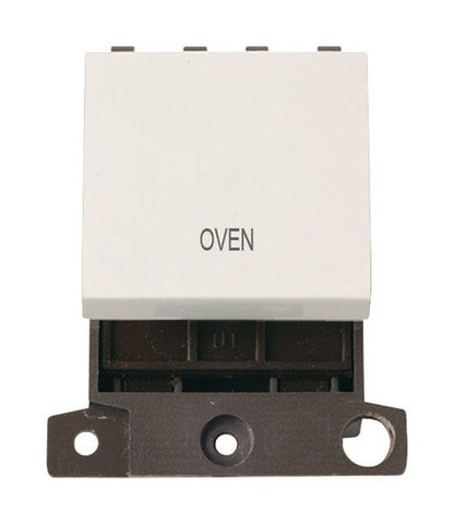 Minigrid & Modules Minigrid Plastic Printed 20A DP Switch - Polar White - Oven