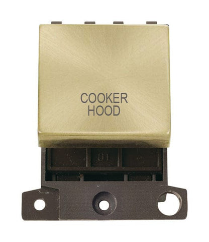 Minigrid & Modules Minigrid Ingot Printed 20A DP Ingot Switch - Satin Brass - Cooker Hood