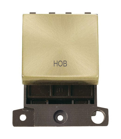 Minigrid & Modules Minigrid Ingot Printed 20A DP Ingot Switch - Satin Brass - Hob