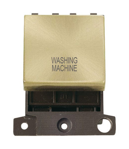 Minigrid & Modules Minigrid Ingot Printed 20A DP Ingot Switch - Satin Brass - Washing Machine