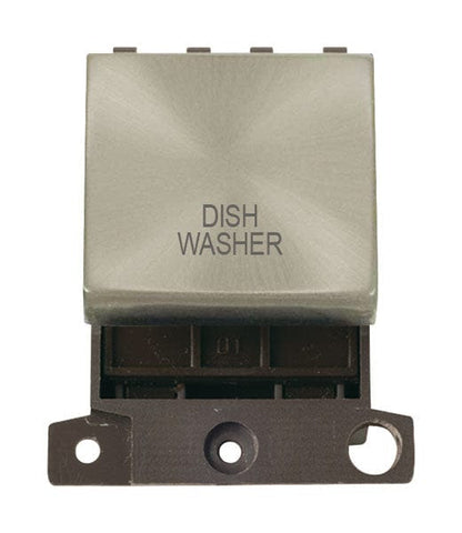 Minigrid & Modules Minigrid Ingot Printed 20A DP Ingot Switch - Satin Chrome - Dish Washer
