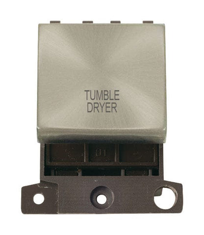 Minigrid & Modules Minigrid Ingot Printed 20A DP Ingot Switch - Satin Chrome - Tumble Dryer