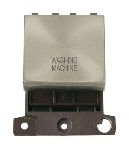 Minigrid & Modules Minigrid Ingot Printed 20A DP Ingot Switch - Satin Chrome - Washing Machine