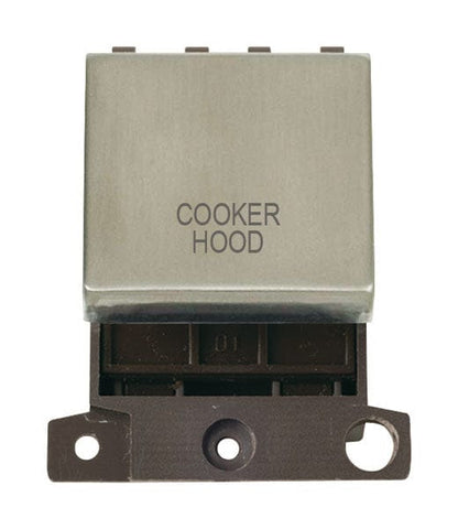 Minigrid & Modules Minigrid Ingot Printed 20A DP Ingot Switch - Stainless Steel - Cooker Hood