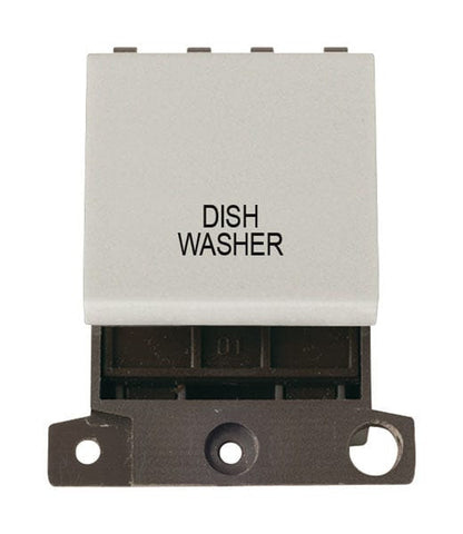 Minigrid & Modules Minigrid Plastic Printed 20A DP Switch - Click White - Dish Washer
