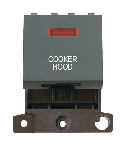 Minigrid & Modules Minigrid Plastic Printed 20A DP Switch With Neon - Black - Cooker Hood