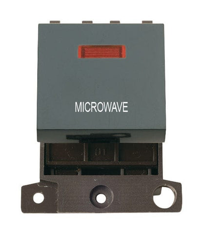 Minigrid & Modules Minigrid Plastic Printed 20A DP Switch With Neon - Black - Microwave