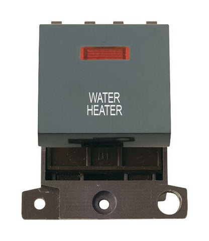 Minigrid & Modules Minigrid Plastic Printed 20A DP Switch With Neon - Black - Water Heater