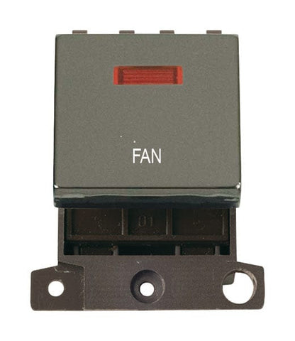 Minigrid & Modules Minigrid Ingot Printed 20A DP Ingot Switch With Neon - Black Nickel - Fan